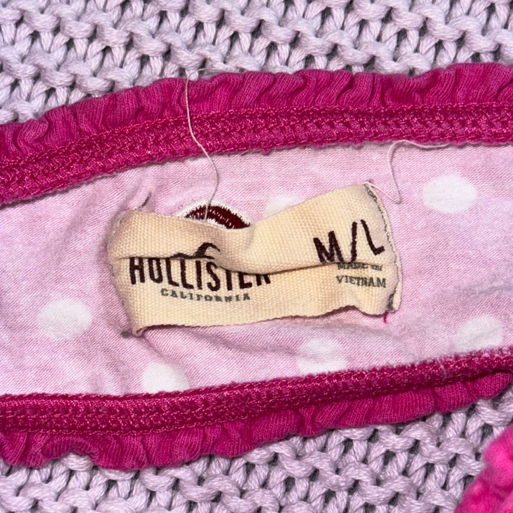 Y2k Pink and white polkadot Hollister strapless top - Picture 3 of 3
